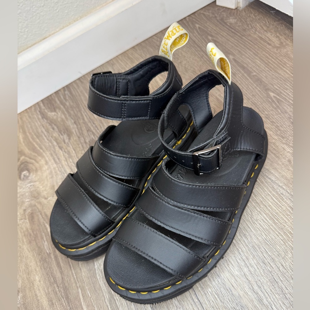 Dr. Martens Blaire Black Platform Sandals Women's 5 - Picture 2 of 9